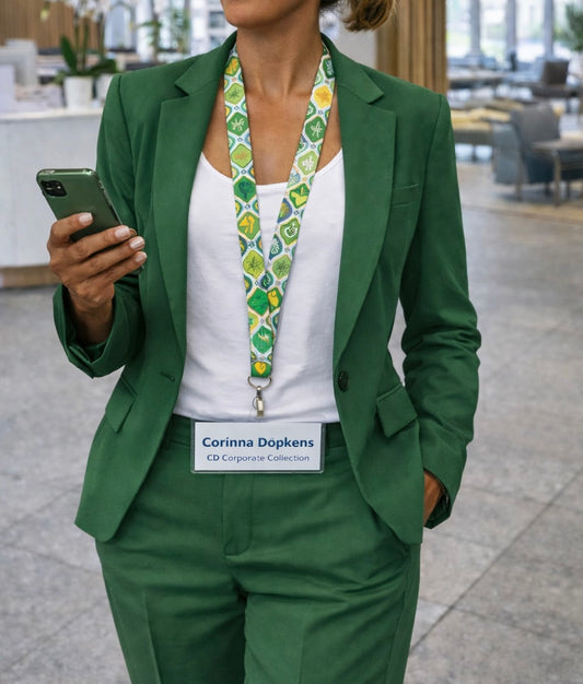 Lanyard aus recyceltem Polyester mit Print und Logo nach Wunsch