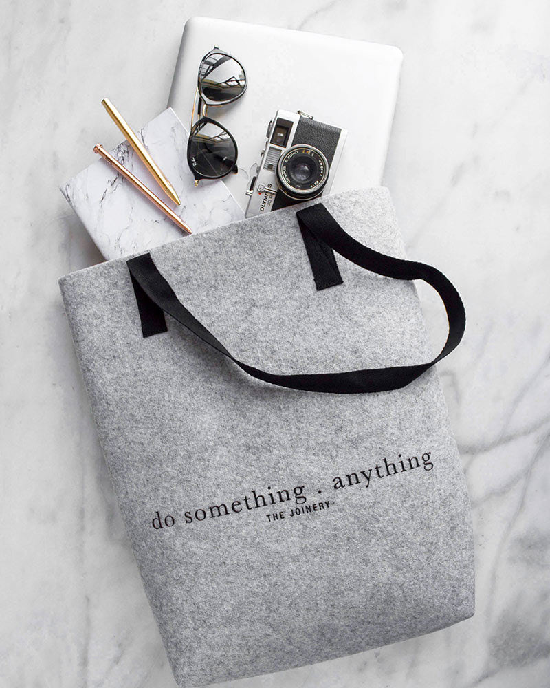 Eco-Filz Tote Bag aus recycelten Plastikflaschen mit Baumwollgriffen – individuell anpassbar
