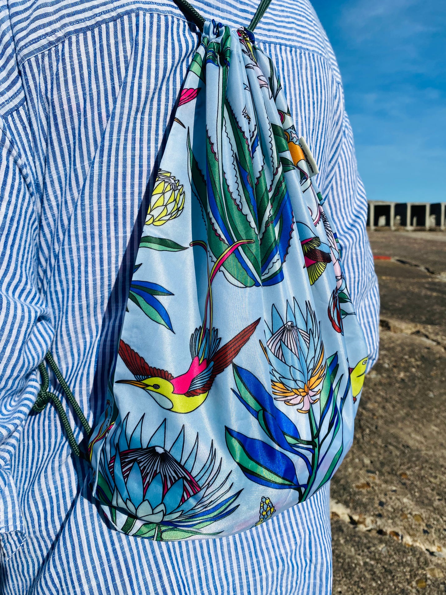 Drawstring Bag/Rucksack aus recycelten Plastikflaschen