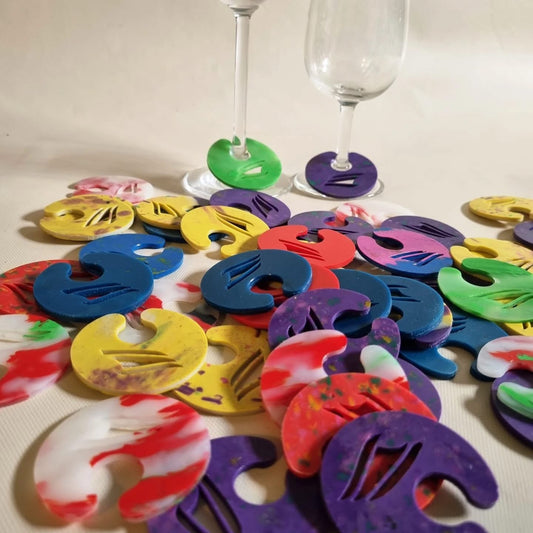 Branded Glass Identifiers Made from Recycled Plastic Waste