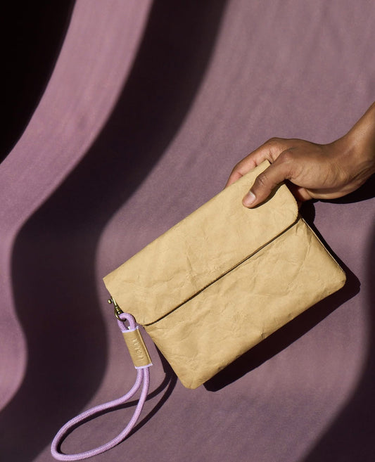 Recycled Cement Bag Paper Mini Sleeve Natural, mit Logo möglich