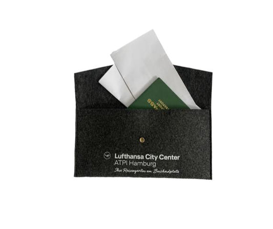 Eco-Felt Travel Document Holder aus recycelten Plastikflaschen auf Wunsch mit Logo