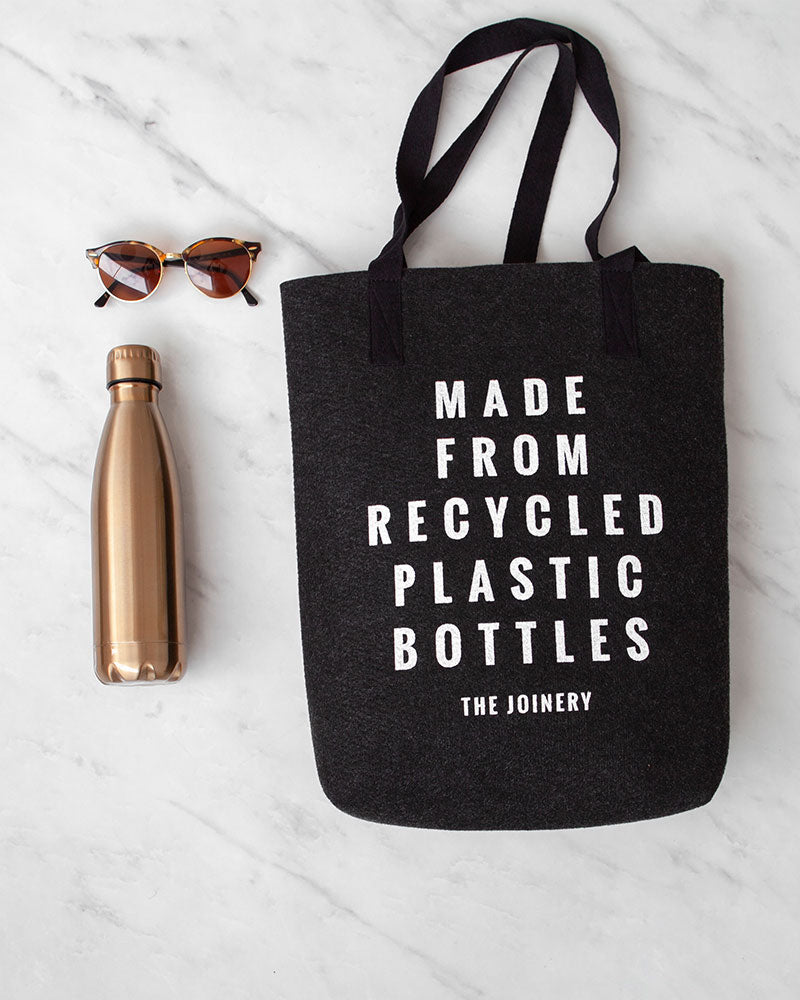 Eco-Filz Tote Bag aus recycelten Plastikflaschen mit Baumwollgriffen – individuell anpassbar