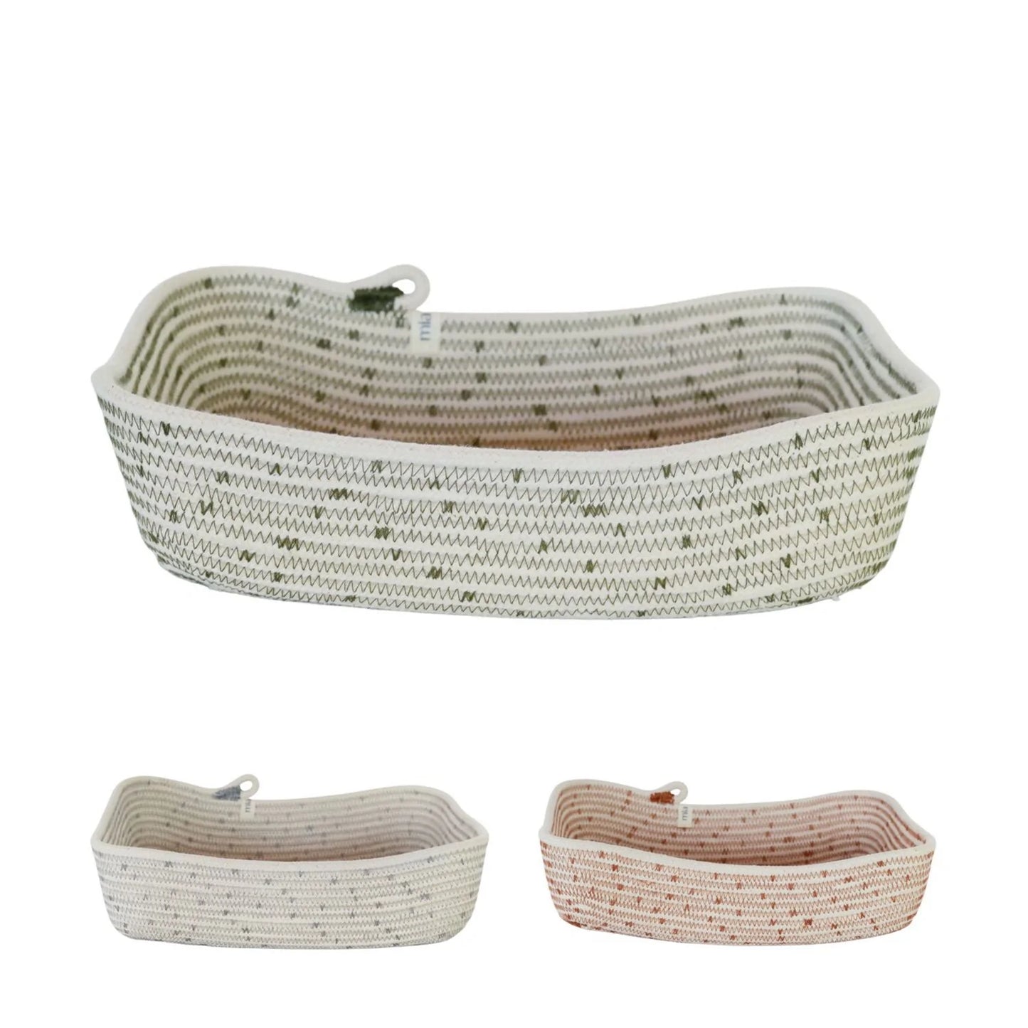 Rechteckiger Aufbewahrungskorb aus Baumwollkordel – verschiedene Farben