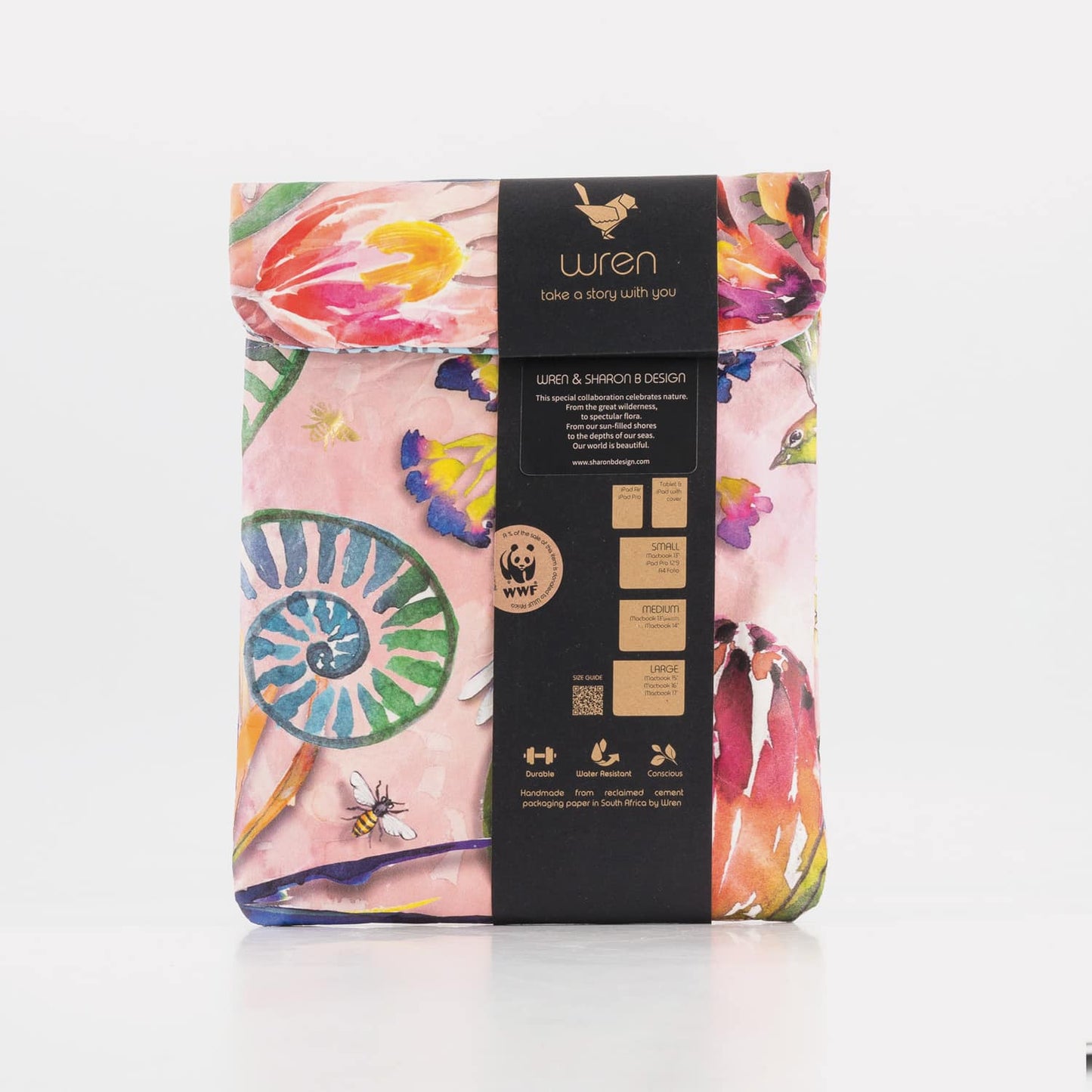 Recycled Cement Paper iPad oder Tablet Sleeve Botanical