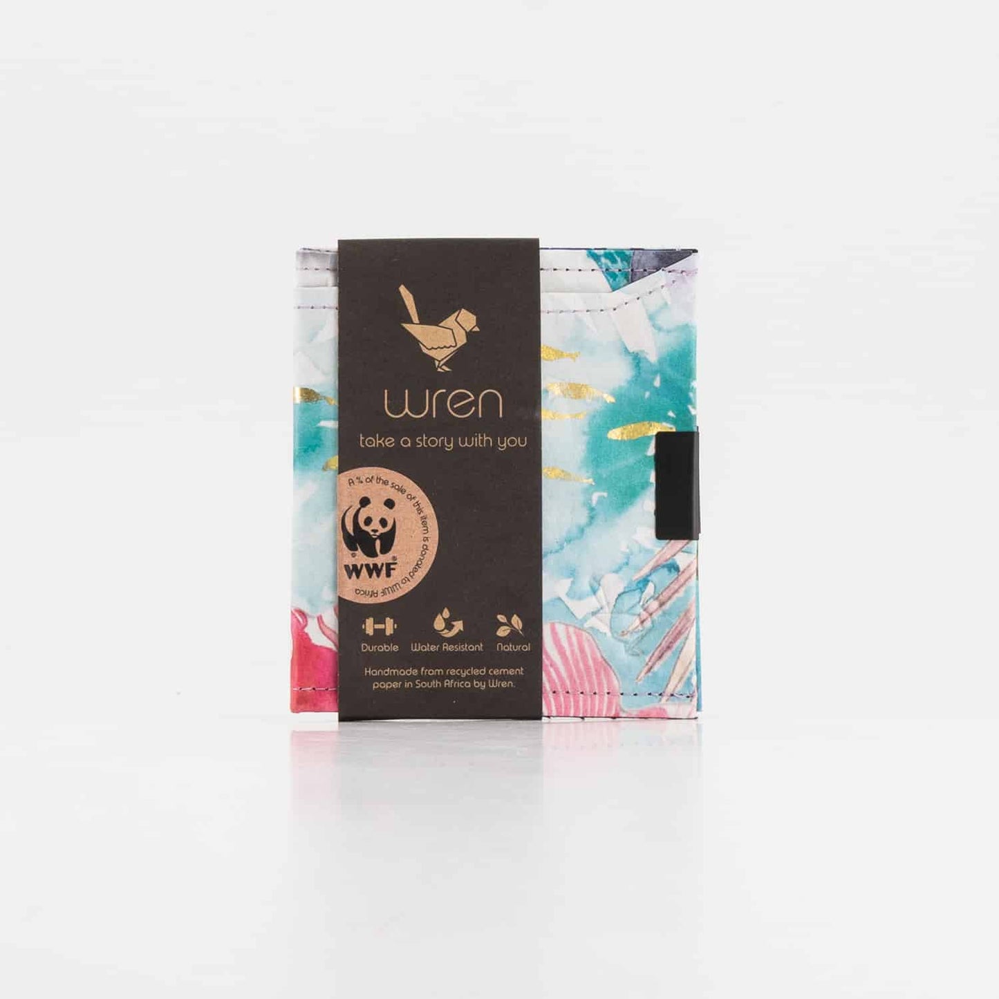 Square Wallet aus recyceltem Kraftpapier Ocean