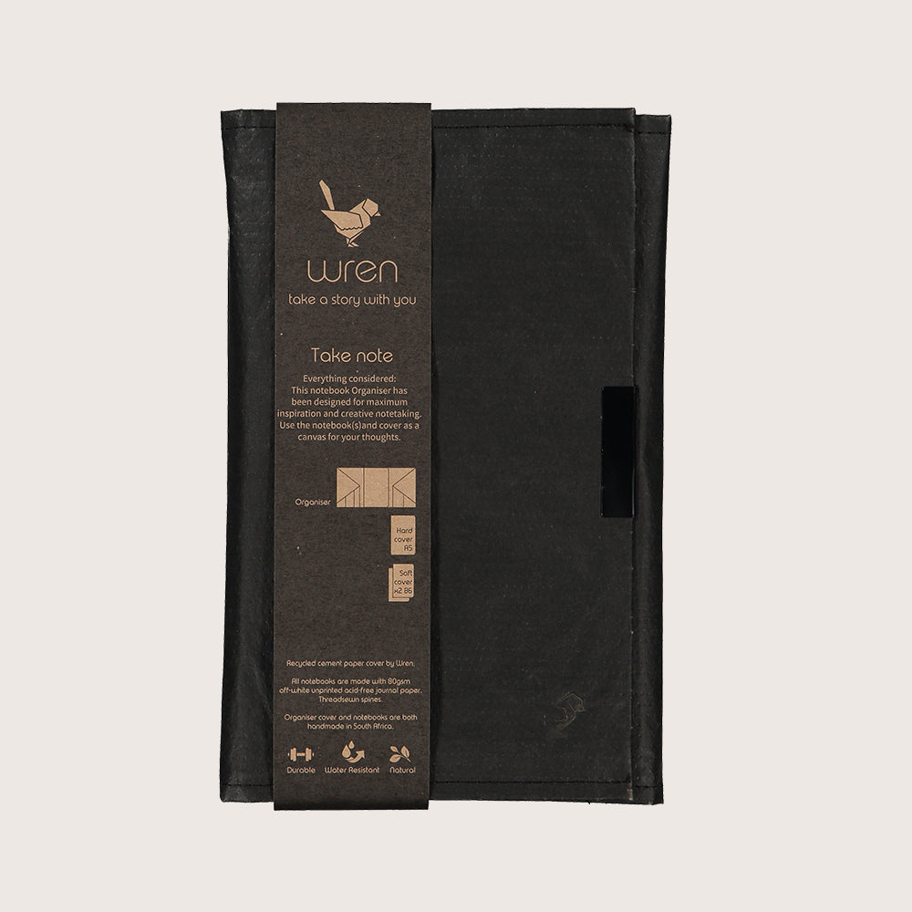 Recycled Paper Notebook Organiser Black