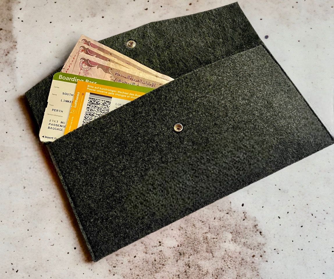 Eco-Felt Travel Document Holder aus recycelten Plastikflaschen auf Wunsch mit Logo