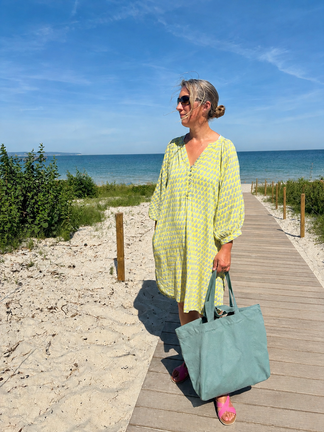 Canvas Shopper Bag Sage Green
