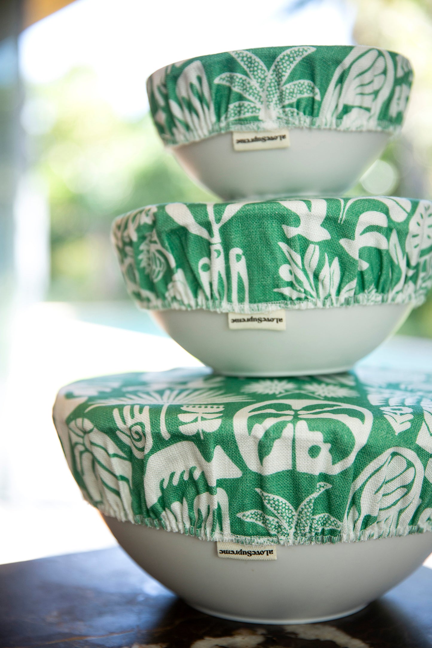 Bowl Cover in verschiedenen Größen  – mit Print nach Wunsch und Logo auf Anfrage