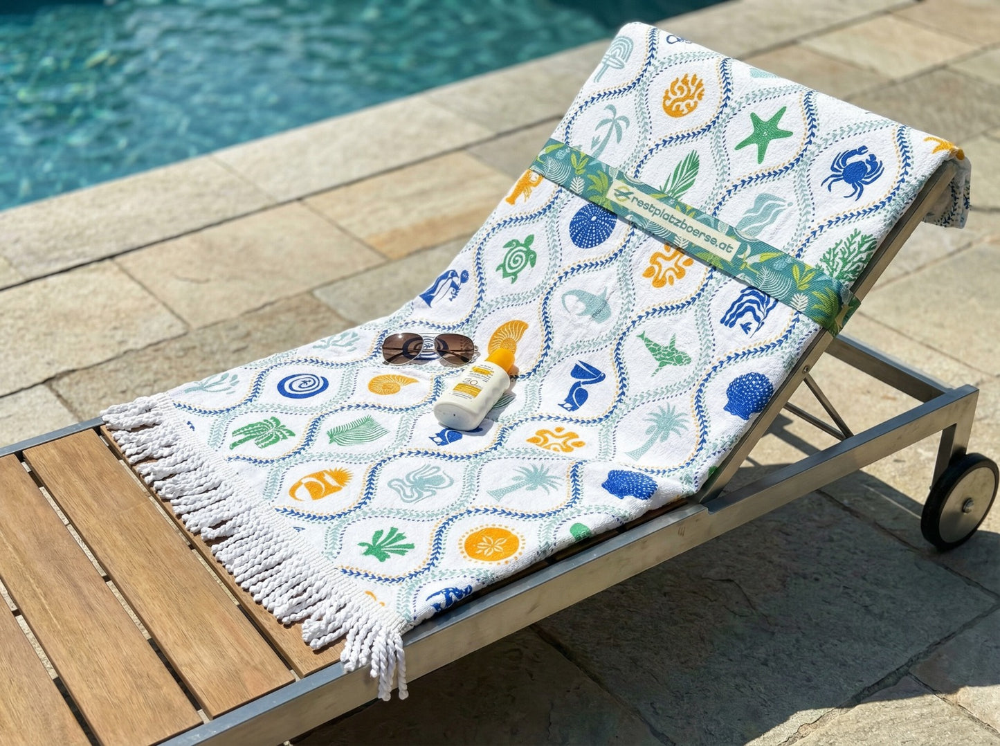 Beach Towel Strap für Liegestühle in Eurem Design