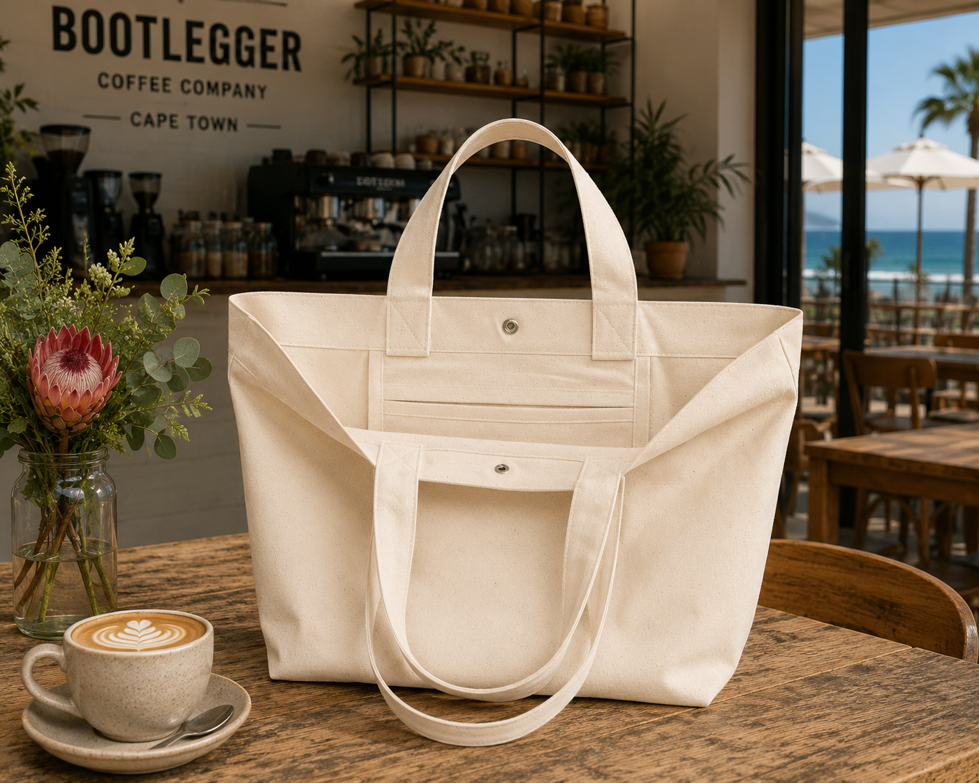Canvas Shopper Bag in verschiedenen Farben mit Logo