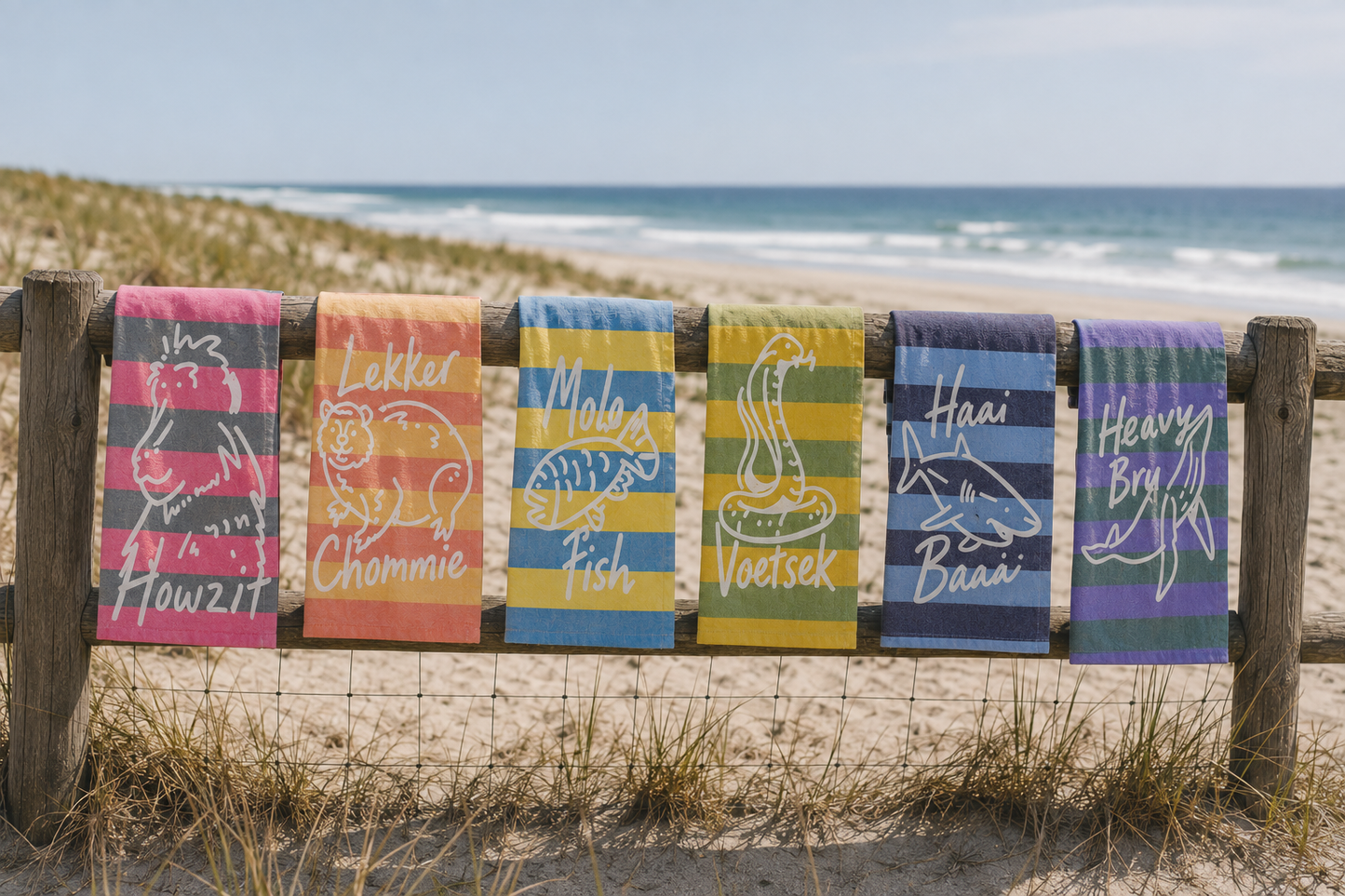 Cape Creatures Tea Towel