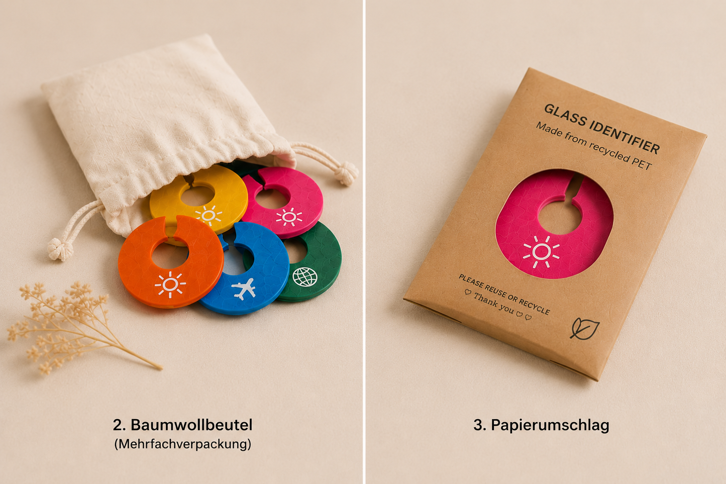 Glasmarkierer aus RPET