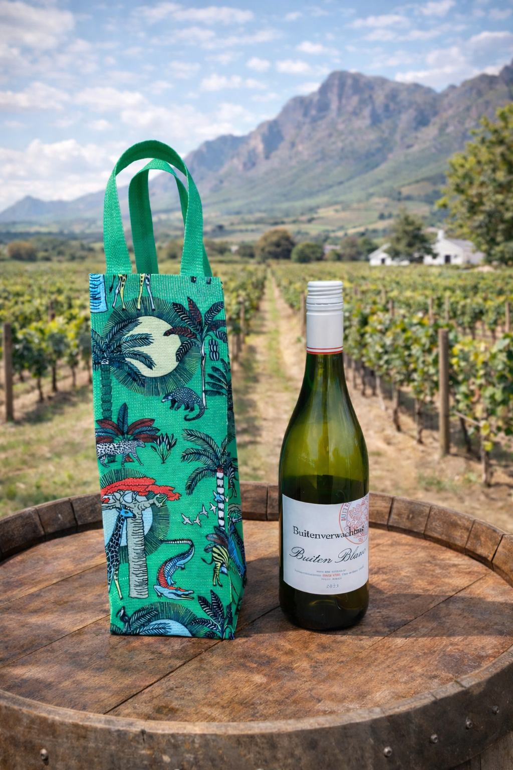 "Wine Gift Bag" aus recycelten Plastikflaschen – diverse Prints möglich