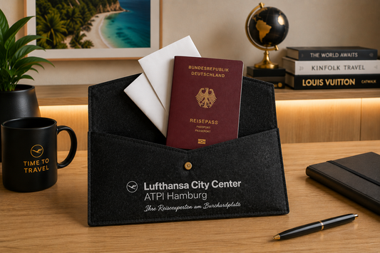 Eco-Felt Travel Document Holder aus recycelten Plastikflaschen auf Wunsch mit Logo