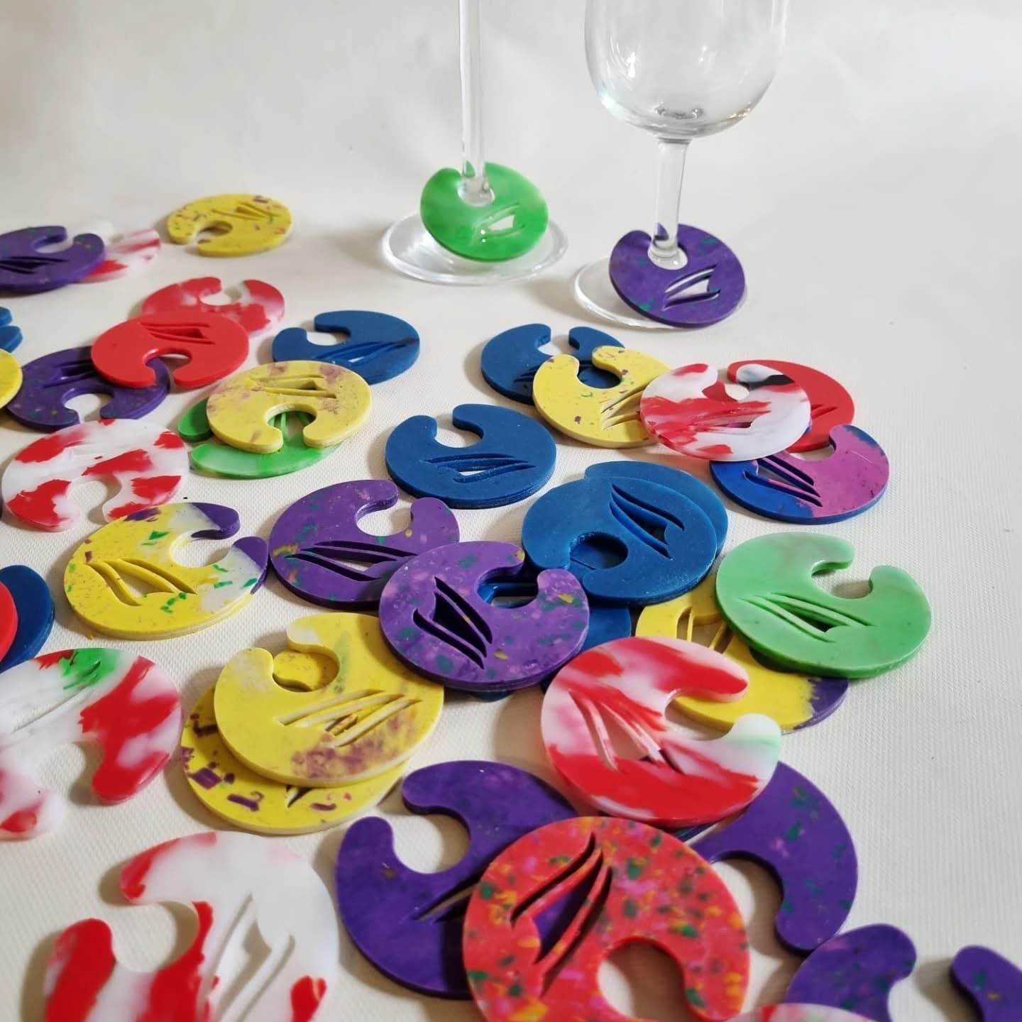 Branded Glass Identifiers Made from Recycled Plastic Waste