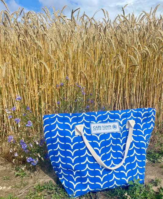 Whales Tails Beach Bag Blue – limited Cape Town Edition