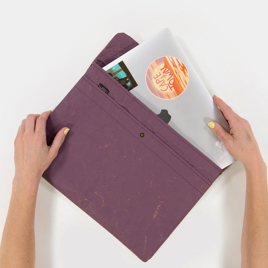 Recycled Cement Paper Laptop Sleeve Aubergine – verschiedene Größen