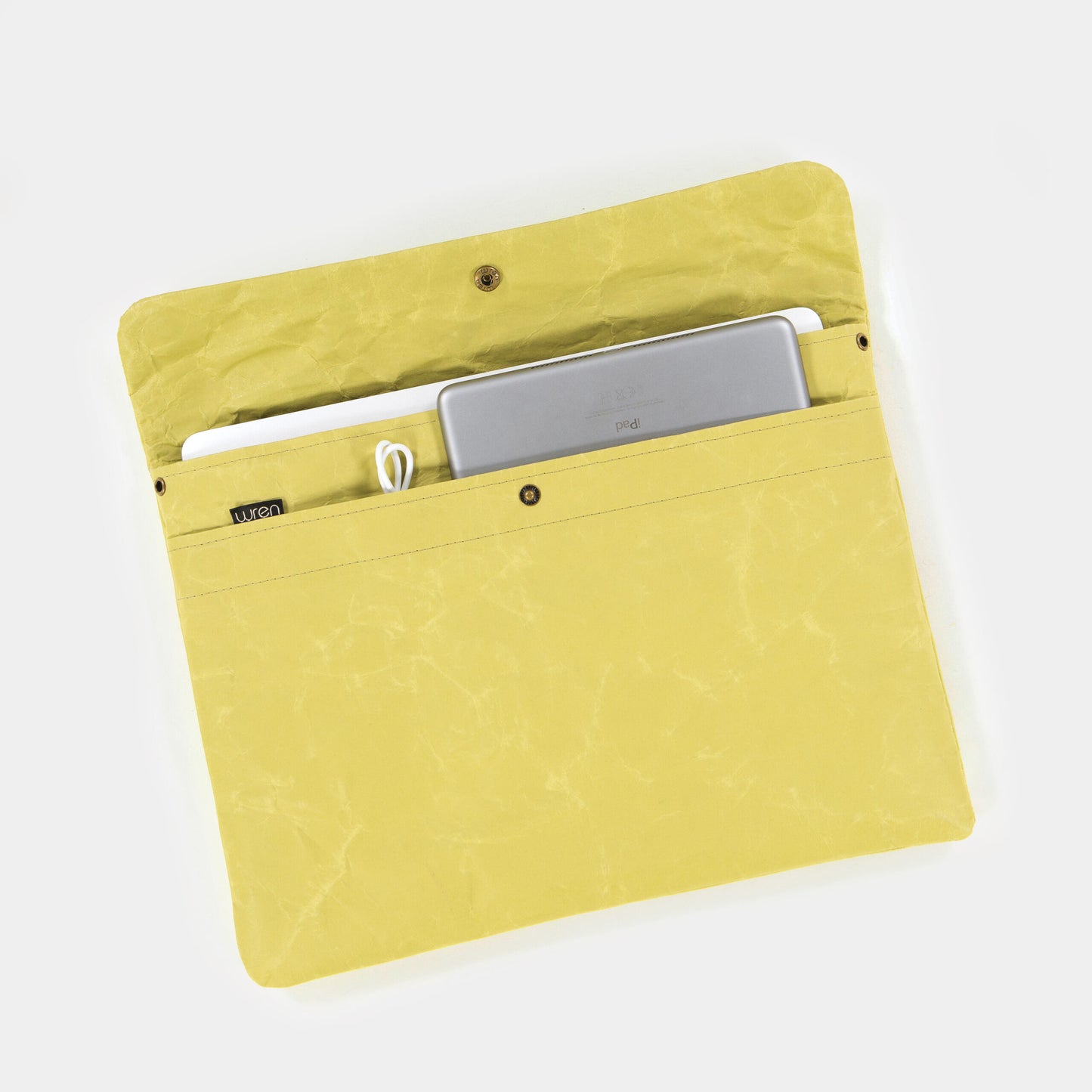 Recycled Cement Paper Laptop Sleeve Chartreuse – verschiedene Größen