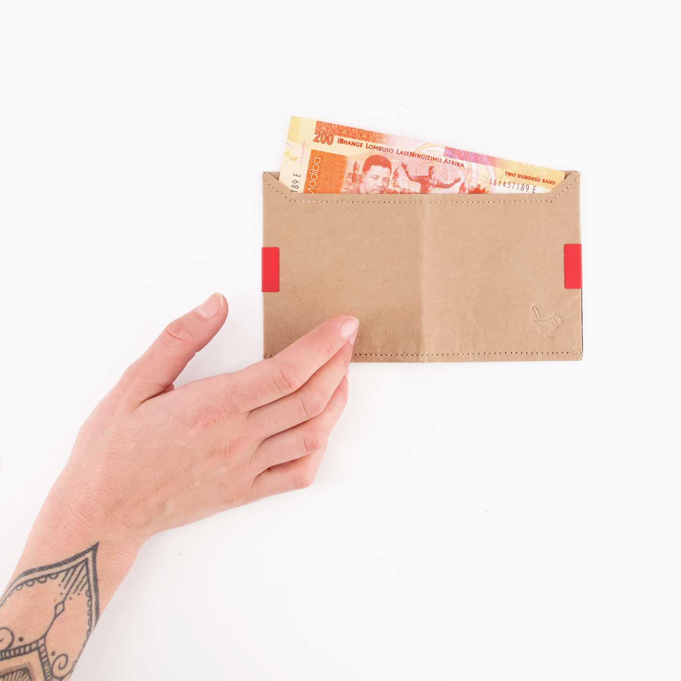Square Wallet aus recyceltem Kraftpapier – verschiedene Farben, mit Logo möglich