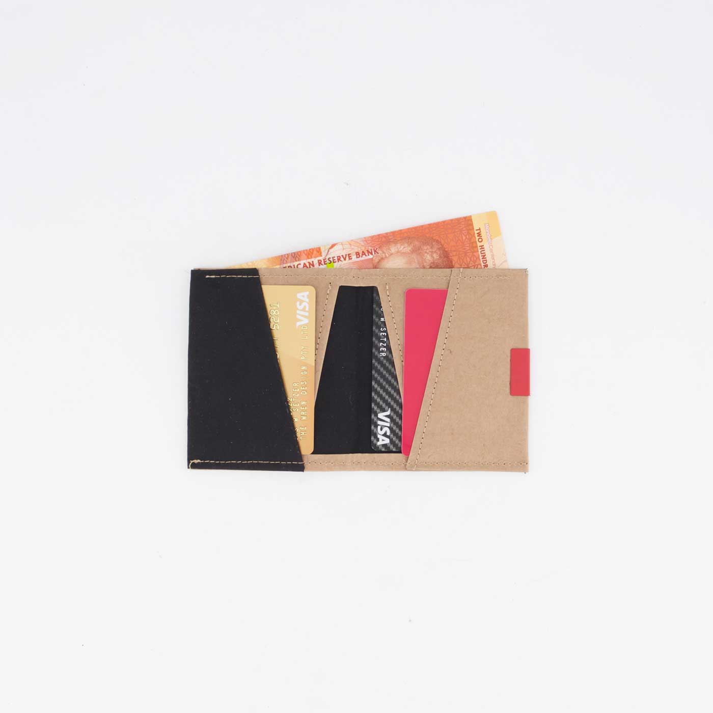 Square Wallet aus recyceltem Kraftpapier – verschiedene Farben, mit Logo möglich