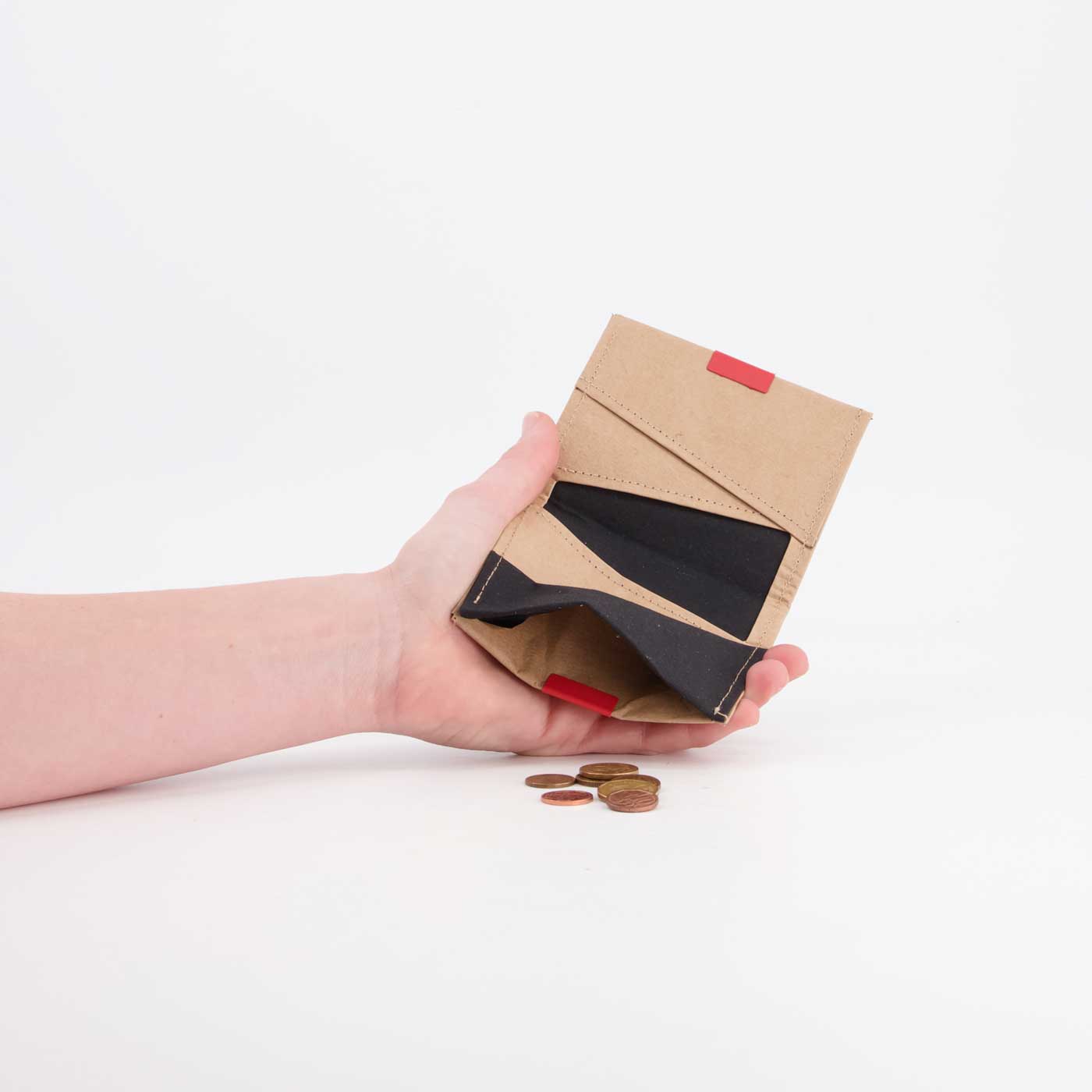 Square Wallet aus recyceltem Kraftpapier – verschiedene Farben, mit Logo möglich