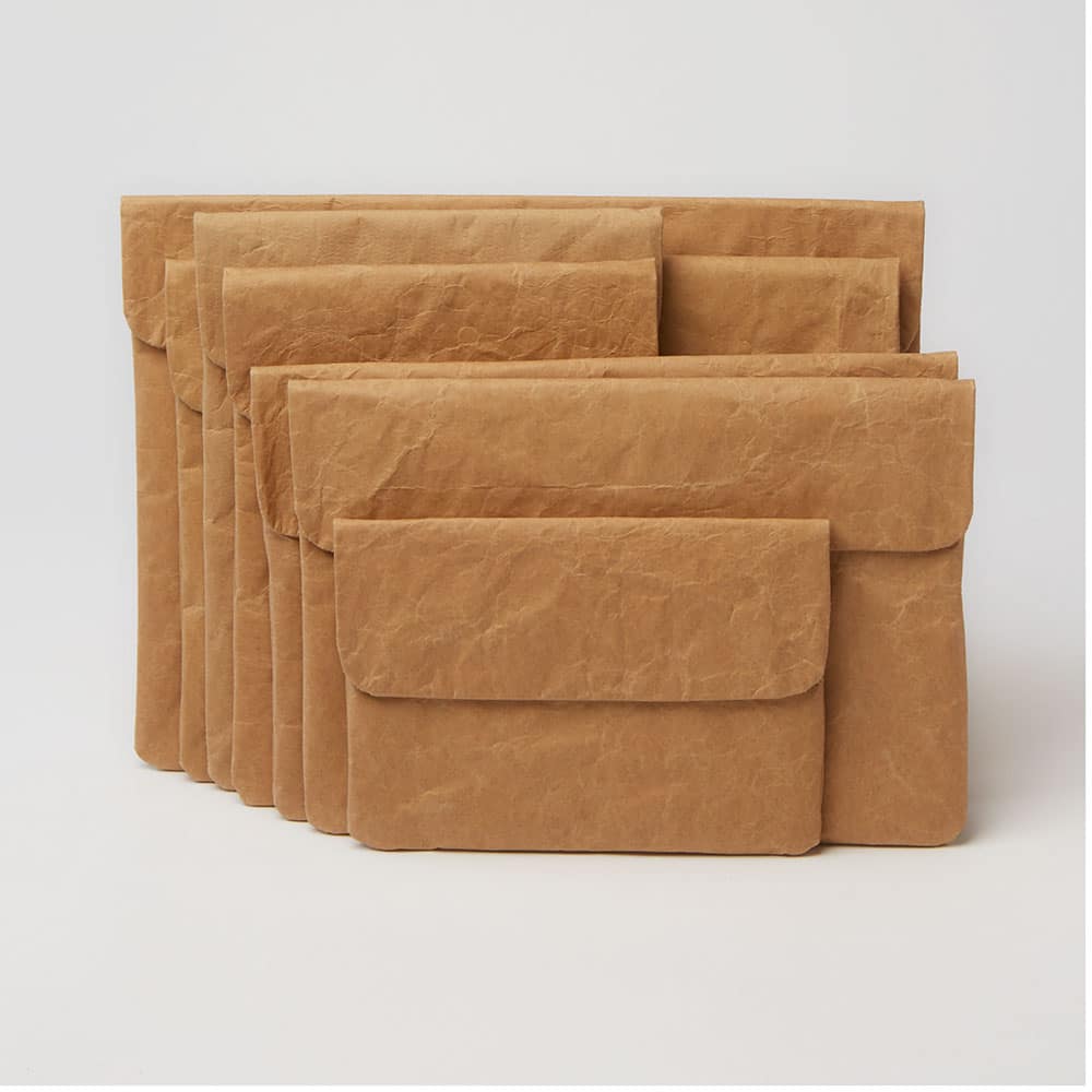 Recycled Cement Bag Paper Mini Sleeve Natural, mit Logo möglich