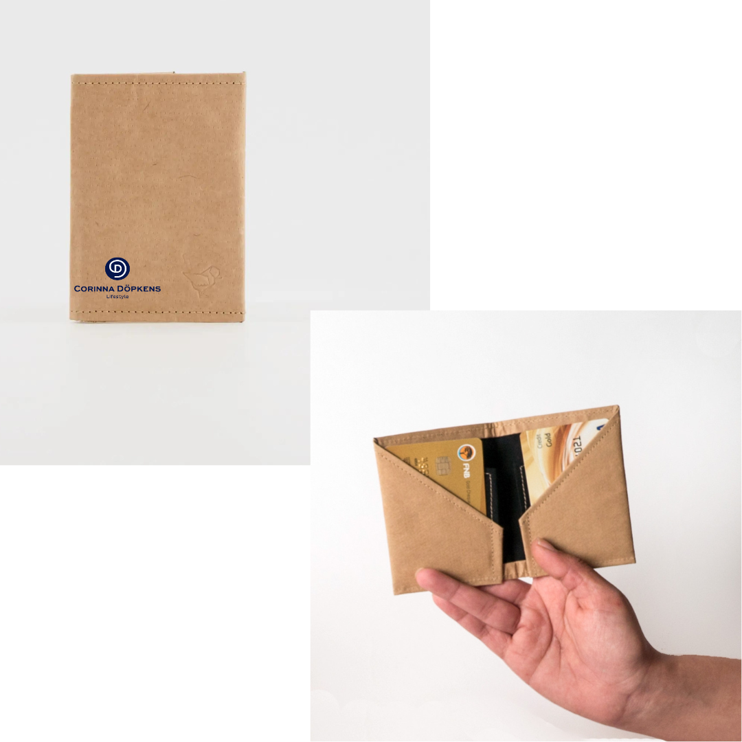 Recycled Cement Paper Slim Wallet Natural