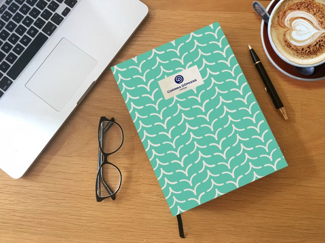 A5 Notizbuch Hardcover liniert oder blank – verschiedene Muster, auf Wunsch mit Logo mit weiteren Mustern