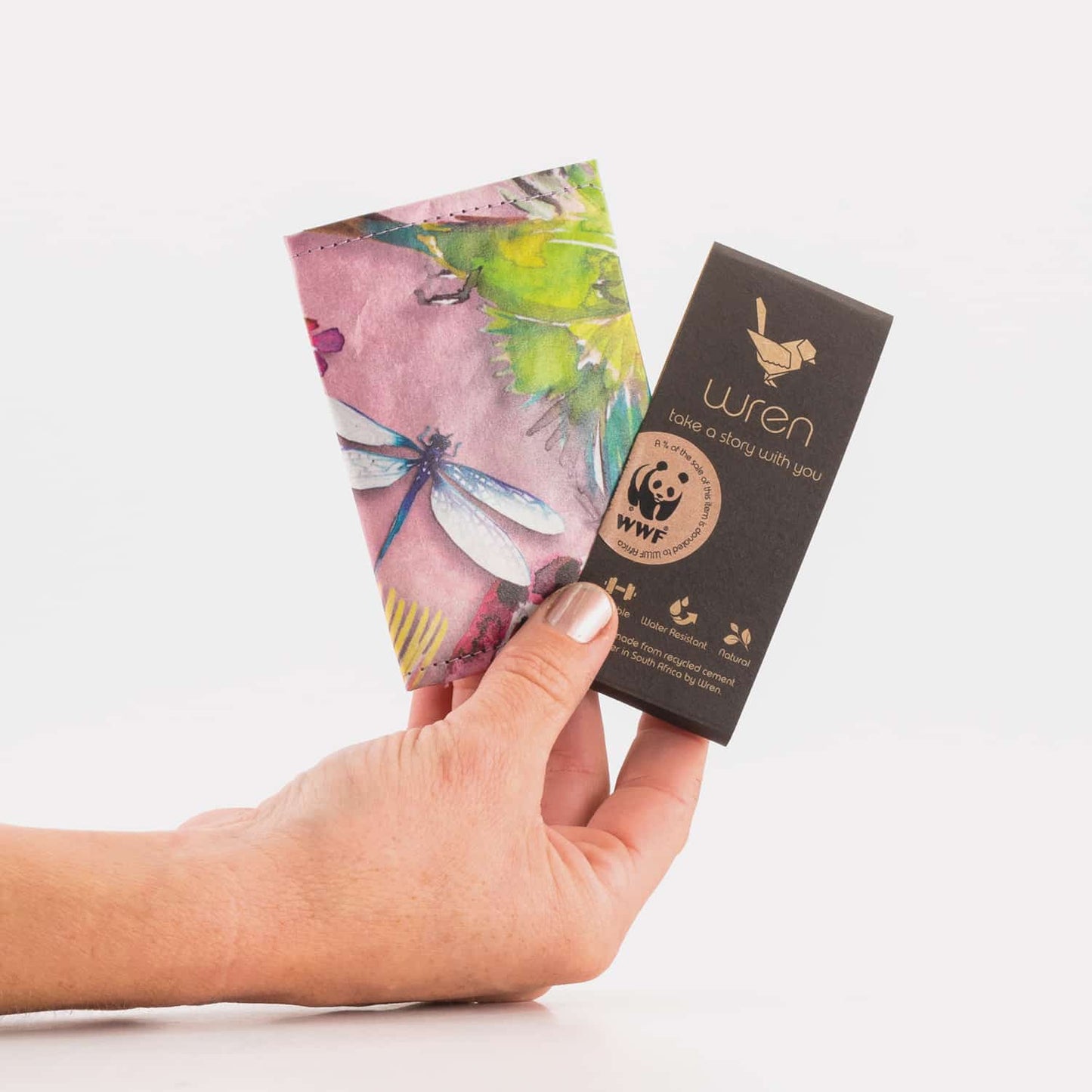Recycled Cement Paper Slim Wallet Botanical