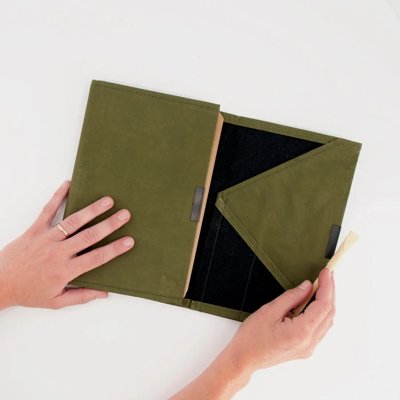 Recycled Paper Notebook Organiser Racing Green