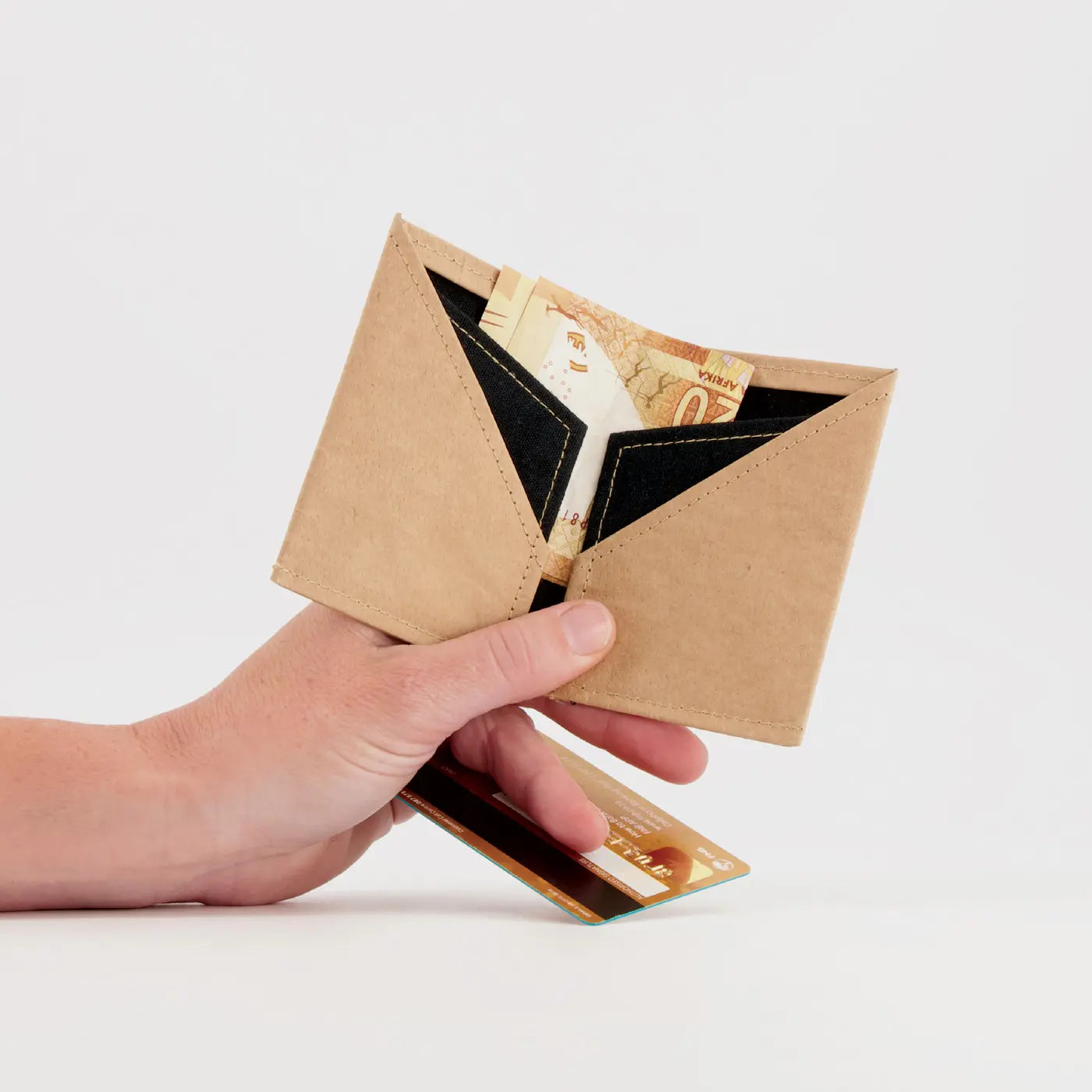 Recycled Cement Paper Slim Wallet Natural