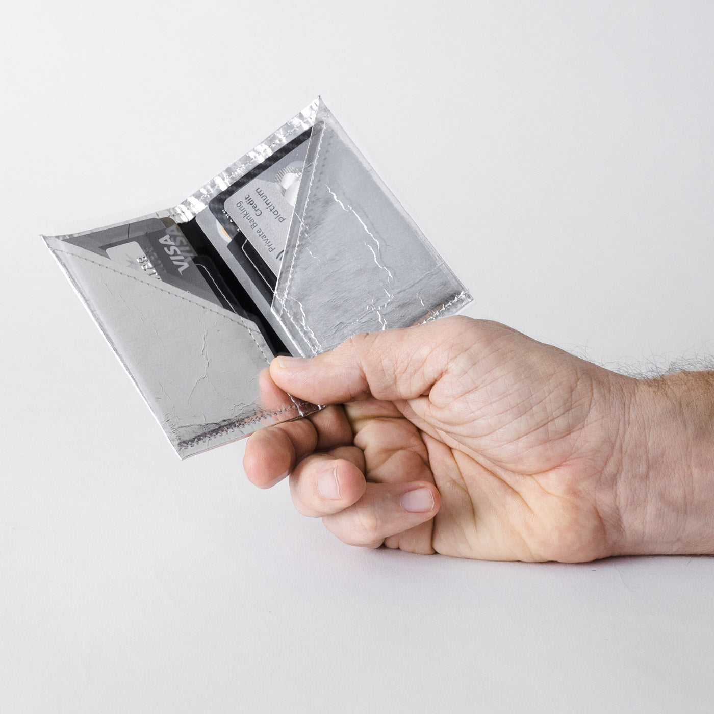 Recycled Cement Paper Slim Wallet Silber